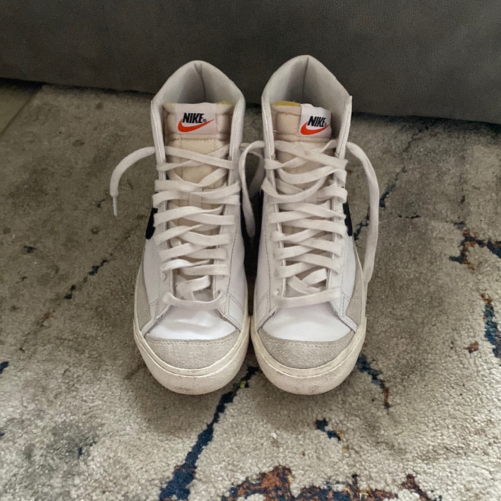 White and black Nike Blazers size 8.5